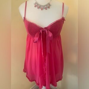 Elegant Pink Babydoll Lingerie with matching Panies NWOT